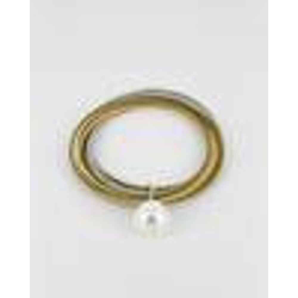Piano Wire Bracelet Mulit with‎ White Pearl